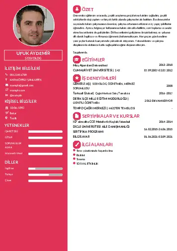 Sosyolog Cv Örnekleri cv indir
